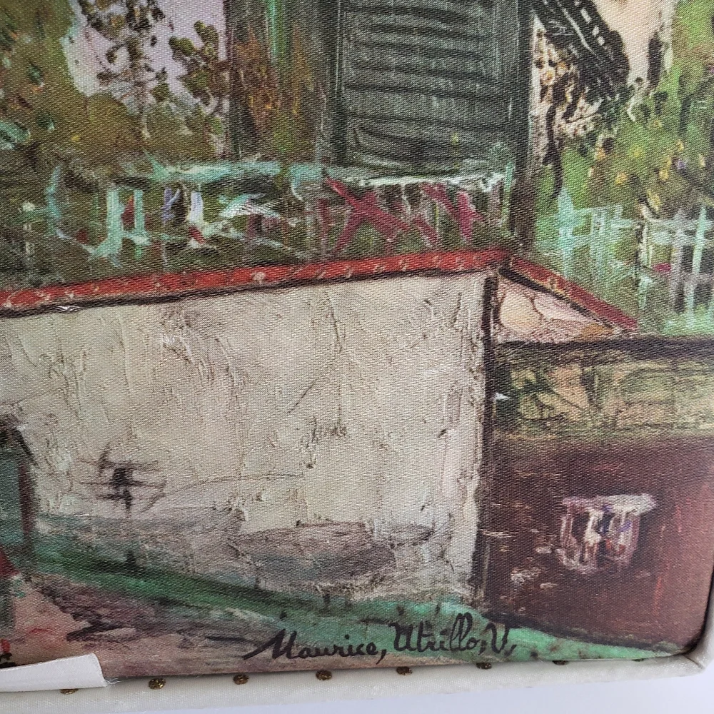 1960s Hosiery Hanes Box Satin Top Art Paris Scene ByMauricio Utrillo EMPTY Box !